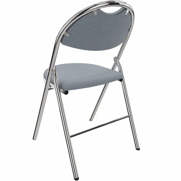 Chaise pliante Fold - tissu - piétement chrome - lot de 4