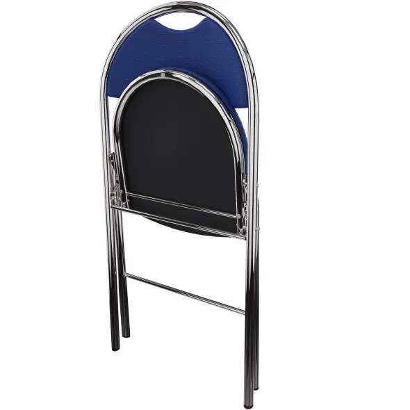 Chaise pliante Fold - tissu - piétement chrome - lot de 4