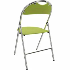 Chaise pliante Nat - hêtre teinté - piétement chrome - lot de 2