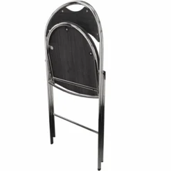 Chaise pliante Nat - hêtre teinté - piétement chrome - lot de 2