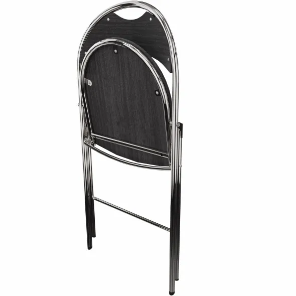 Chaise pliante Nat - hêtre teinté - piétement chrome - lot de 2