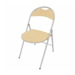 Chaise pliante Nat - hêtre verni naturel - piétement gris alu - lot de 2