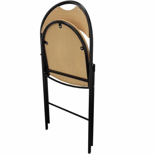 Chaise pliante Nat - hêtre verni naturel - piétement époxy - lot de 2