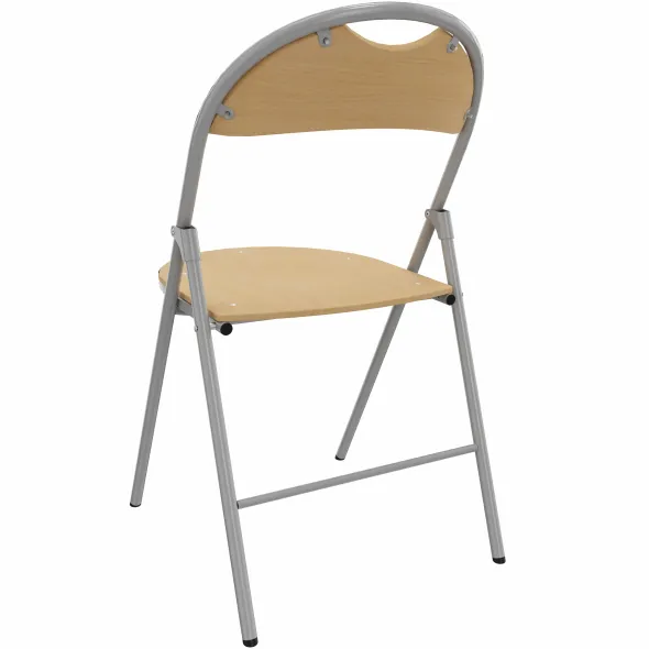 Chaise pliante Nat - hêtre verni naturel - piétement époxy - lot de 2