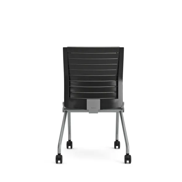 Chaise pliante Please - assise et dossier tissu - piétement sur roulettes