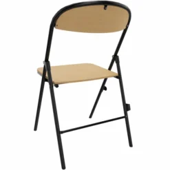 Chaise pliante Pleg - hêtre verni naturel - piétement époxy - accrochable