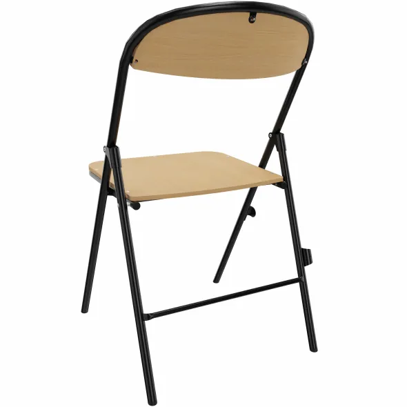 Chaise pliante Pleg - hêtre verni naturel - piétement époxy - accrochable
