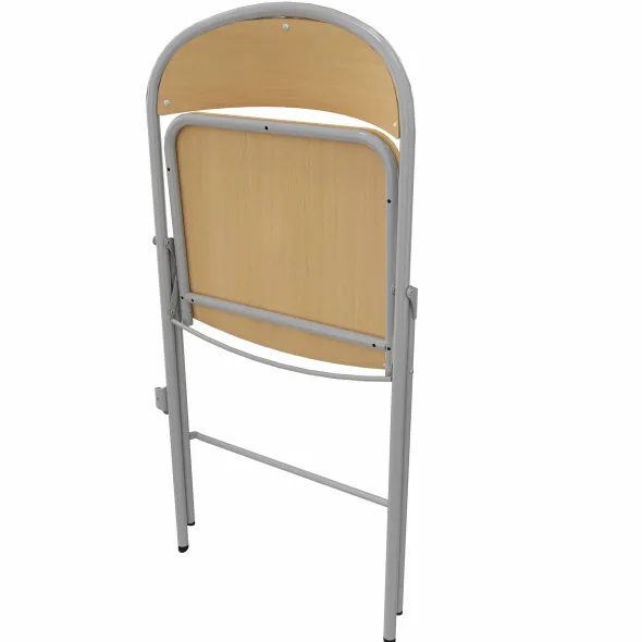 Chaise pliante Pleg - hêtre verni naturel - piétement époxy - accrochable