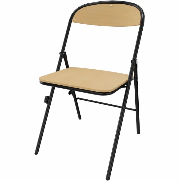 Chaise pliante Pleg - hêtre verni naturel - piétement époxy - accrochable