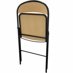 Chaise pliante Pleg - hêtre verni naturel - piétement noir lot de 4