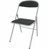 Chaise pliante Pleg - textile enduit réglisse - piétement gris alu - lot de 4