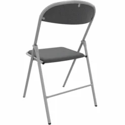 Chaise pliante Pleg - tissu gris blizzard - piétement gris alu - lot de 4