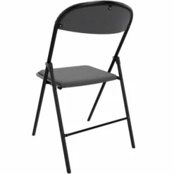 Chaise pliante Pleg - tissu gris blizzard - piétement noir lot de 4
