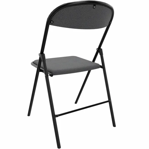 Chaise pliante Pleg - tissu gris blizzard - piétement noir lot de 4