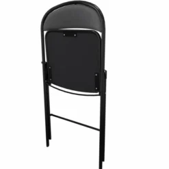 Chaise pliante Pleg - tissu gris blizzard - piétement noir lot de 4
