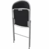 Chaise pliante Pleg - tissu noir havana - piétement gris alu - lot de 4