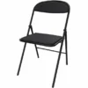 Chaise pliante Pleg - tissu noir havana - piétement noir - lot de 4