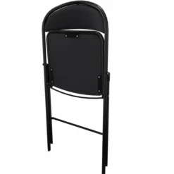 Chaise pliante Pleg - tissu noir havana - piétement noir - lot de 4