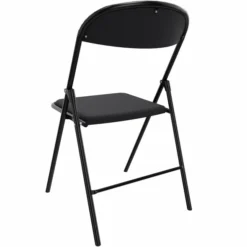 Chaise pliante Pleg - tissu noir havana - piétement noir - lot de 4