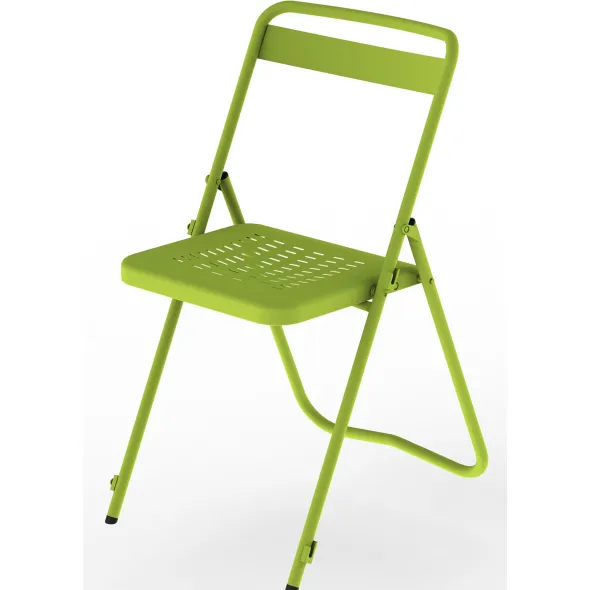 Chaise pliante Touraine - métal - accrochable - lot de 4