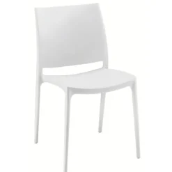 Chaise polyvalente Elya - polypropylène blanc - 4 pieds Lot de 4