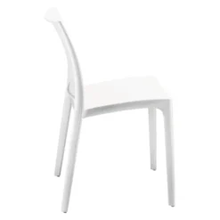 Chaise polyvalente Elya - polypropylène blanc - 4 pieds Lot de 4
