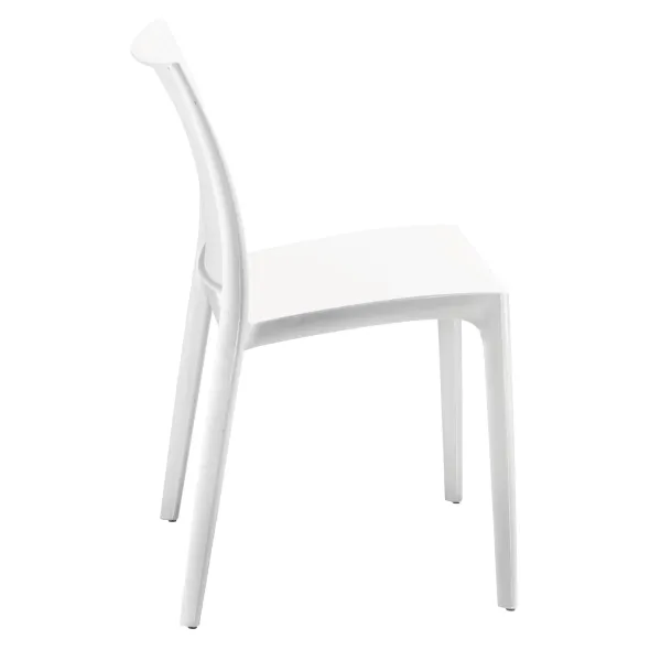Chaise polyvalente Elya - polypropylène blanc - 4 pieds Lot de 4