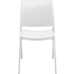 Chaise polyvalente Elya - polypropylène blanc - 4 pieds Lot de 4