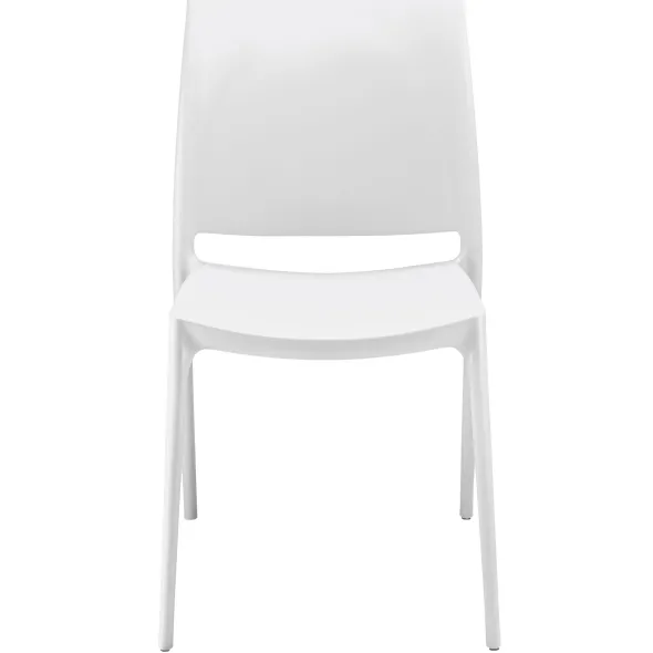 Chaise polyvalente Elya - polypropylène blanc - 4 pieds Lot de 4