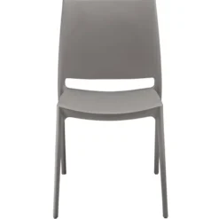 Chaise polyvalente Elya - polypropylène gris - 4 pieds - lot de 4