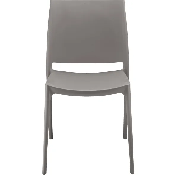 Chaise polyvalente Elya - polypropylène gris - 4 pieds - lot de 4