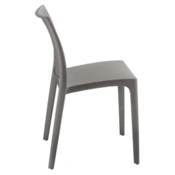 Chaise polyvalente Elya - polypropylène gris - 4 pieds - lot de 4