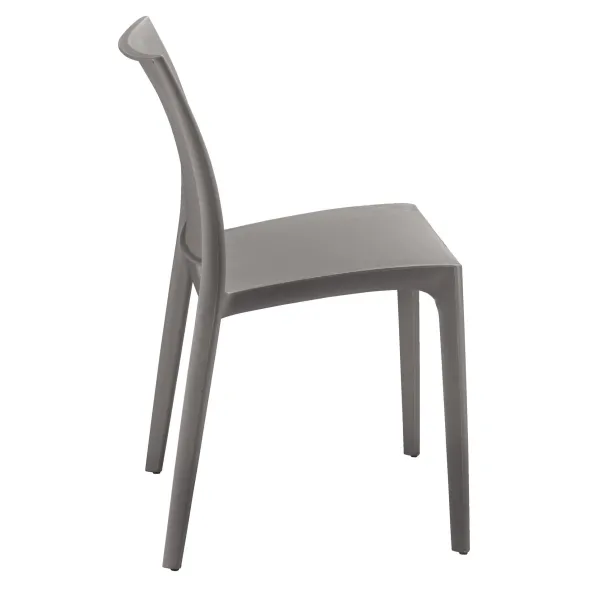 Chaise polyvalente Elya - polypropylène gris - 4 pieds - lot de 4