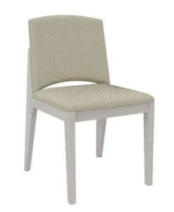 Chaise rembourrée 4 pieds Soline - piétement hêtre verni teinté - assise et dossier textile enduit