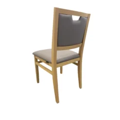 Chaise rembourrée - Risto - assise et dossier textile enduit - 4 pieds bois