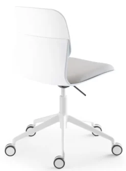 Chaise à roulettes Klik - assise tissu - dossier polypropylène - réglable en hauteur - piétement 5 branches