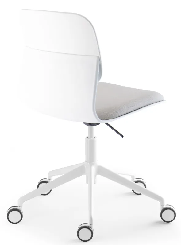 Chaise à roulettes Klik - assise tissu - dossier polypropylène - réglable en hauteur - piétement 5 branches