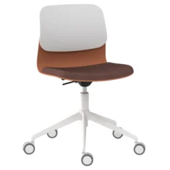 Chaise à roulettes Klik - assise tissu - dossier polypropylène - réglable en hauteur - piétement 5 branches