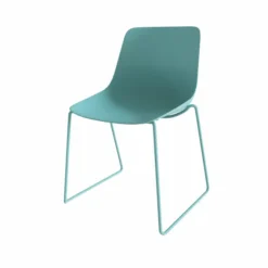Chaise traineau Epure Cafet - coque plastique - piétement métallique