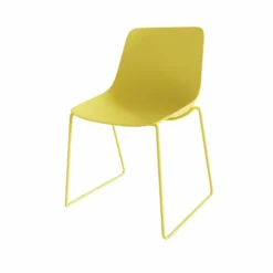 Chaise traineau Epure Cafet - coque plastique - piétement métallique