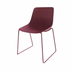 Chaise traineau Epure Cafet - coque plastique - piétement métallique