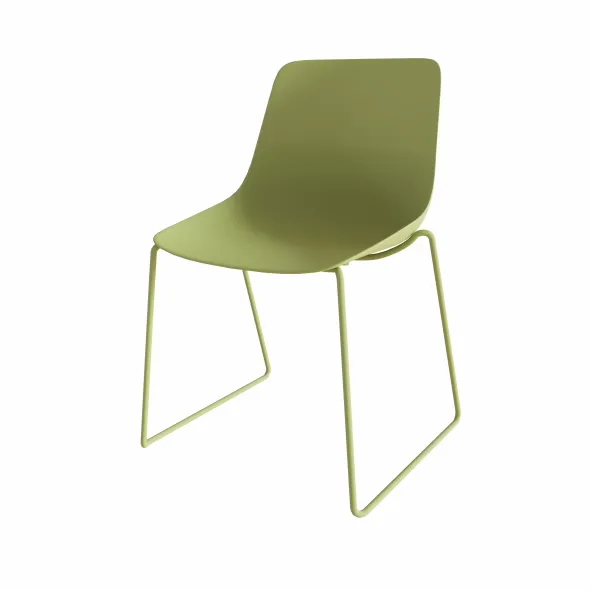 Chaise traineau Epure Cafet - coque plastique - piétement métallique