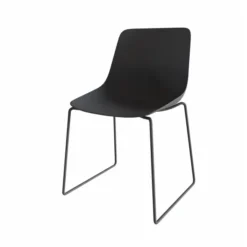 Chaise traineau Epure Cafet - coque plastique - piétement métallique