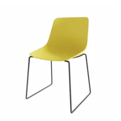 Chaise traineau Epure Cafet - coque plastique - piétement métallique