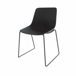 Chaise traineau Epure Cafet - coque plastique - piétement métallique