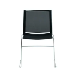 Chaise traineau Slim - assise polypropylène - dossier résille noir - piétement chrome - empilable