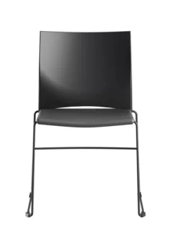 Chaise traineau Slim - assise textile enduit - dossier polypropylène - piétement noir - empilable