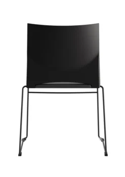 Chaise traineau Slim - assise textile enduit - dossier polypropylène - piétement noir - empilable