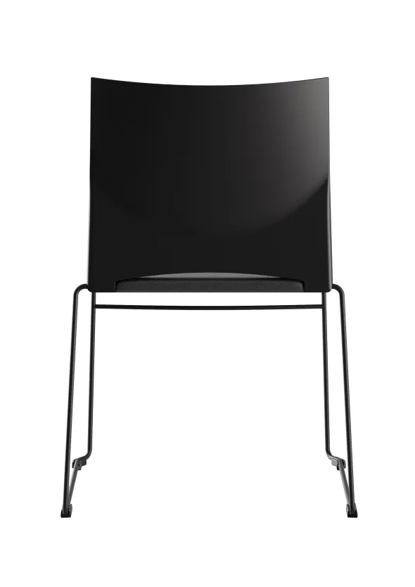 Chaise traineau Slim - assise textile enduit - dossier polypropylène - piétement noir - empilable
