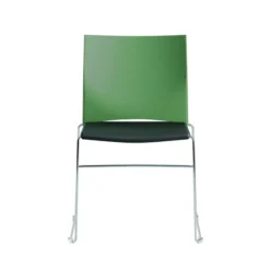 Chaise traineau Slim - assise textile enduit - dossier polypropylène - piétement chrome - empilable